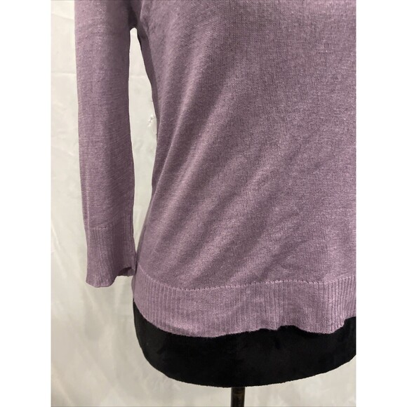 JACLYN SMITH Classic Silk Cashmere 3/4 Sleeve Lilac Knit Pullover Sweater Small - Picture 2 of 8